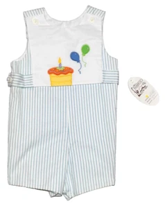 NWT Mulberry Street Overalls Romper Baby Toddler Size 2T Striped - Picture 1 of 17