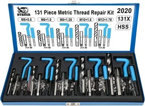 Kit de reparación de roscas tipo helicoil 131 piezas reenroscado pelado métrico M5 M6 M8 M10 M12 - Imagen 1 de 9
