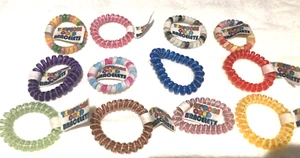 24 PCS Spiral Coil Hair Ties for Girls, Telephone Wire Cord Stretch Bracelet - Picture 1 of 3