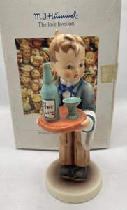 HUMMEL GOEBEL Porcelain Figurine #154/0 Waiter 6" In Original Box Signed - Picture 1 of 7