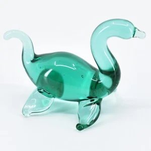 Teal Plesiosaurus Dinosaur Miniature Mini Handmade Lampworking Glass Figurine - Imagen 1 de 5