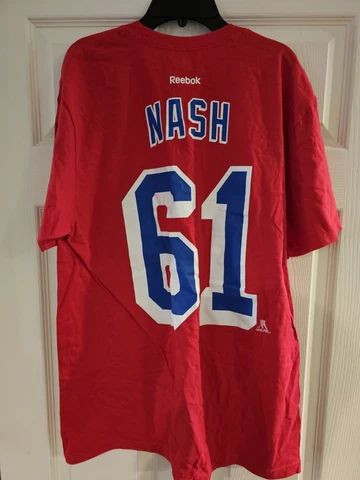 Reebok Men's Face Off NHL Hockey NY Rangers Adult L Rick Nash #61 t-shirt Blue Cover
