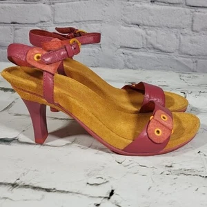 Y2K Diesel Astro Leather Pumps Ankle Strap Heels Sz 6 Orange Pink RARE NEW NOS - Picture 1 of 12