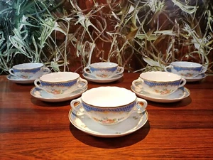 HUTSCHENREUTHER Maria Theresia COBURG - 6 edle Suppentassen mit Untertassen - Picture 1 of 5