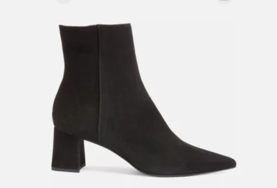 Botín de gamuza AGL para mujer Mimma punta tacón ancho negro talla 38,5 EE. UU. 8,5 Foto 1 de 4