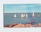 Postcard Yacht Races at Marblehead Harbor Massachusetts USA