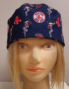 BETTY BOSTON RED SOX MEDICAL NURSE SCRUB CAP ( 2 SIZE SELECTION )  - Picture 1 of 6