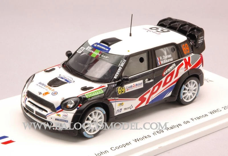 SPARK MODEL SF040 MINI JOHN COOPER N.69 RALLY DE FRANCE 2012 DUMAS-BAUMEL 1:43 M - Immagine 1 di 1