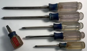 Menge 6 Vintage Handwerker Kreuzschlitz & Schlitz Flachkopf Schraubendreher - Bild 1 von 9