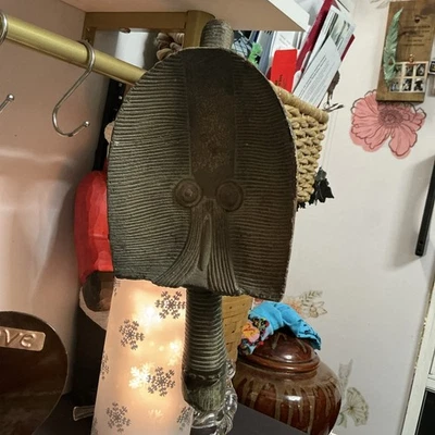 Vintage LUBA MASK african artifact sculpture statue native face tribal art dance - Image 1 of 4