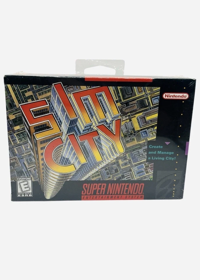 Sim City SNES Game Super Nintendo New Sealed W/ Hang Tag VTG Authentic HTF Retro - Image 1 of 4
