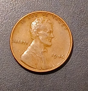Centavo/penique Lincoln Wheat 1946 sin marca de ceca colección de monedas antiguas de Estados Unidos (#1) - Imagen 1 de 2