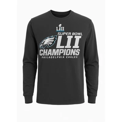 Camisa de manga larga negra para mujer M Philadelphia Eagles Super Bowl LII Champions Foto 1 de 4