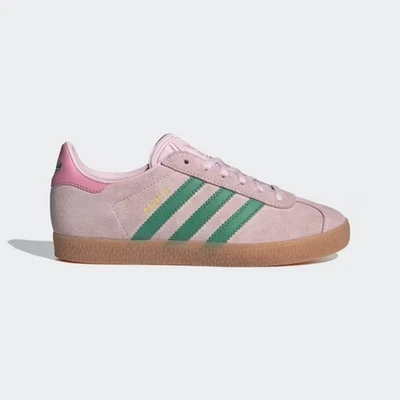 adidas Gazelle J Leather Upper Clear Pink/Green/Pink Kids Size 4.5 Youth JP7128 — 第 1/4 张图片