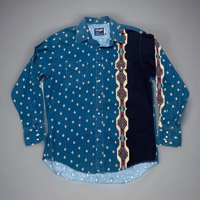 Vintage Wrangler Brushpopper Shirt Aztec Western Cowboy 80s Southwestern Rare - Image 1 of 4