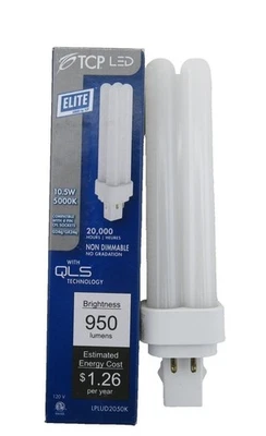 TCP LPLUD2050K LED Lamp Bulb G24q/GX24 Base 4 Pin 10.5 watts 5000K - Image 1 of 4