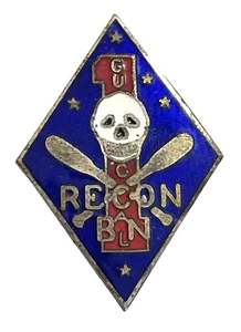Uber Raro 1ª División de Marines RECON BN Batallón Hecho en Teatro Insignia DI USMC - Imagen 1 de 7