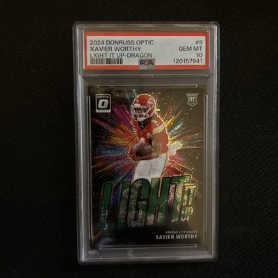 XAVIER DIGNO 2024 DONRUSS OPTIC LIGHT IT UP ROOKIE DRAGON RC/24 PSA 10  Foto 1 de 2