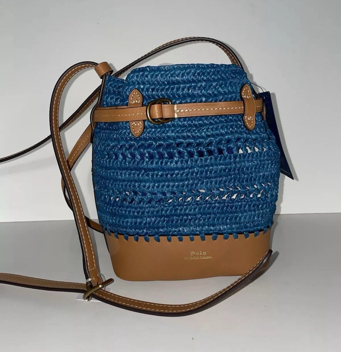 Leather & Straw Patchwork Crossbody Bag - Woven Handbag For Beach, Vacation, And Summer