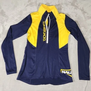 NAU Lumberjacks Pullover Womens Small Navy Blue Yellow Pockets Logo NCAA College - Picture 1 of 10
