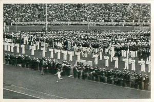 FRITZ SCHILGEN FINAL TORCHBEARER OLYMPIASTADION BERLIN 1936 IMAGE CARD - Picture 1 of 2