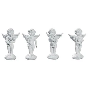 4er Set Engelchen halten Blumen in den Händen 7cm - Picture 1 of 1