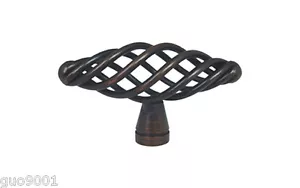 Pomelli estraibili per armadietto cucina bagno gabbia uccellini bronzo lucidato ad olio 60 mm - Foto 1 di 2