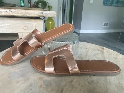 Sandalia Sam Edelman Glenda Breezy Metálica Oro Rosa Plana 7 Mujer Foto 1 de 4