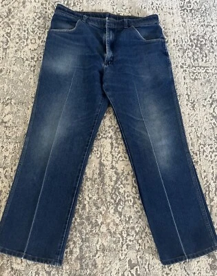 Vintage 80’s Wrangler Jeans True Blue Style Elite Clasp 36x30 Distressed/Pleated - Image 1 of 4