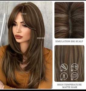 Women Real Long Straight Hair Wigs Ladies Natural Ombre Blonde Cosplay Full Wig - Picture 1 of 3