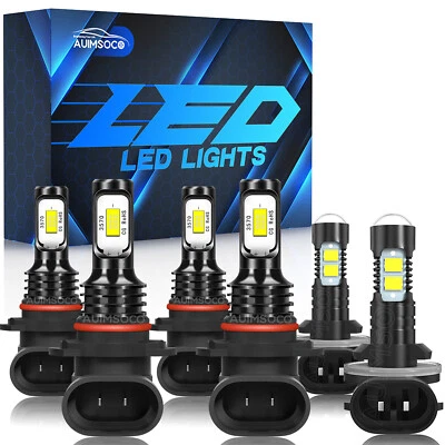 For Cadillac Eldorado 1992-2002 Combo LED Headlight Bulb Hi Lo Beam + Fog Light - Image 1 of 4