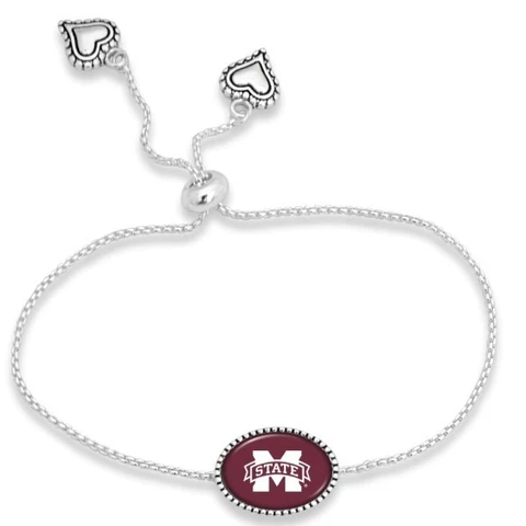 New Mississippi State Bulldogs  Silver Charm Bracelet, Gift for Her Mom Cover