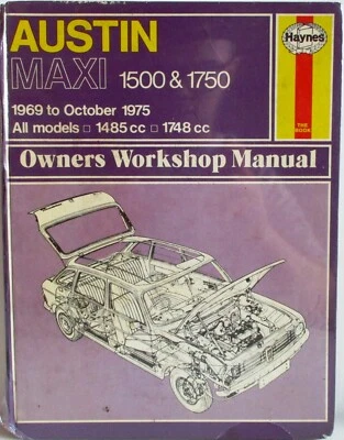 Haynes - Austin Maxi 1500 & 1750/1969 - Ott 1975 / Owners Manuale Officina Usato - Immagine 1 di 4