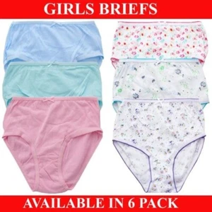 Girls Underwear Kids Soft Print 100% Cotton 6 Pack Briefs UK Sizes - Picture 1 of 16
