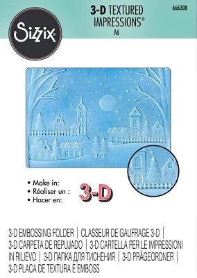 Sizzix Winter Village 3D Embossing folder #666308 Retail $11.99 - Image 1 of 3