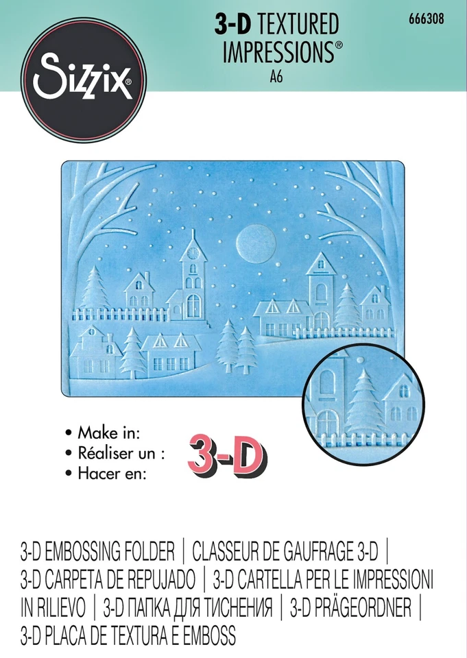 Sizzix Winter Village 3D Embossing folder #666308 Retail $11.99 - Image 1 of 3