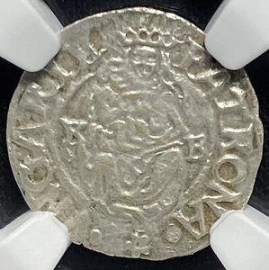 Hungary 1579 Madonna & Child, Holy Roman Emperor King Maximilian II Denar NGC AU - Picture 1 of 5