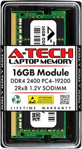 16GB DDR4 2400 Mhz SODIMM PC4-19200 (PC4-2400T) CL17 2Rx8 Non-Ecc Laptop RAM Mem - Picture 1 of 7