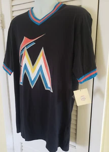 Miami Marlins schwarz Majestic Wright-Ditson 2XL NEU mit Etikett Vintage Marlins MLB - Bild 1 von 8