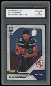 ZACH CHARBONNET 2023 PANINI INSTANT RPS FIRST LOOK 1ST GRADED 10 ROOKIE CARD RC