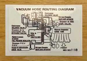 3000GT VR-4 Stealth Vacuum Hose Routing Diagram Decal (Twin Turbo, 2G) - Picture 1 of 1