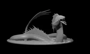 Serpiente marina joven en agua para D&D Dungeons and Dragons Pathfinder DND Mini - Imagen 1 de 1