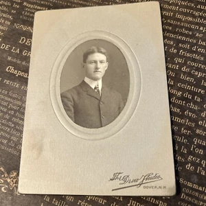 Vtg Cabinet Card Man In Suit By The Drew Studio Of Dover NH - Picture 1 of 2
