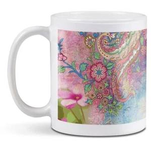 White Ceramic Mug - Vintage Persian Paisley Print #14378 - Picture 1 of 8