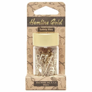 Hemline Gold Assorted Size Gold Safety Pins x 50, Sewing, quilting 415.99.GD.HG - Picture 1 of 2