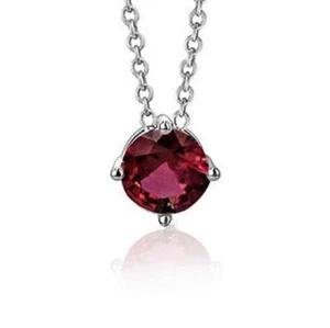 Sterling Silver Floating Solitaire Necklace Pendant for Girls Simulated Birthsto - Picture 1 of 30