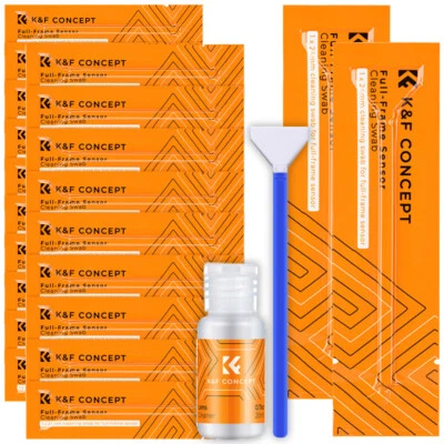 K&F Concept Sensor Reinigung Vollformat 20x 24mm Swabs + 20ml Sensor Reiniger - Bild 1 von 4