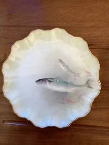 DOULTON BURSLEM CABINET PLATE FRESHWATER FISH (MACKEREL) By HANCOCK C1891 - Picture 1 of 2
