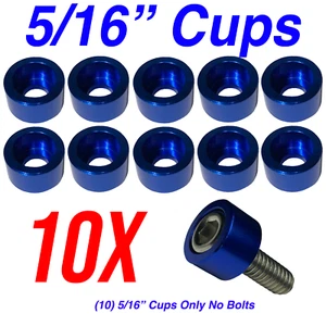5/16" Blue Hex Allen Cups Bolt Cup Washer Cover Engine Dress Up Made in the USA - Picture 1 of 2