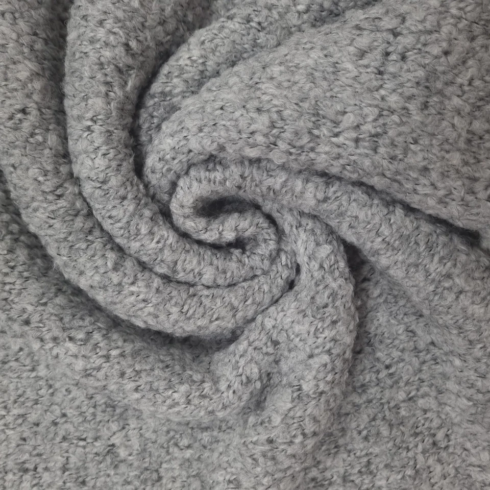 Boucle Stoff grau Meterware mit Wolle, Kleiderstoff 0,5 m Einheit Strickboucle - Bild 1 von 3